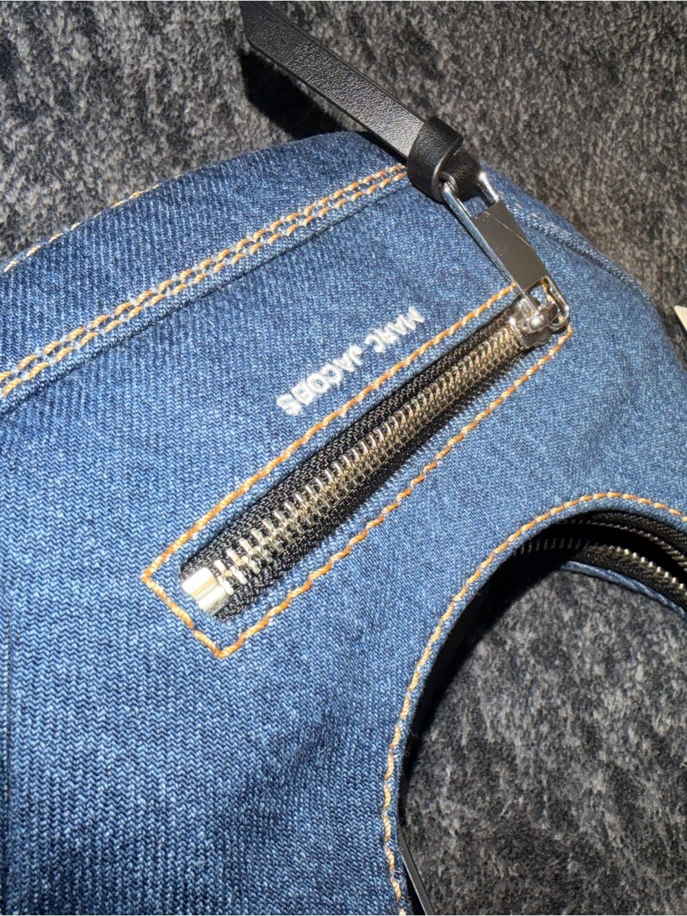 NWT Marc Jacobs Denim Crescent Shoulder Bag with Chain Strap - Picture 5 of 8